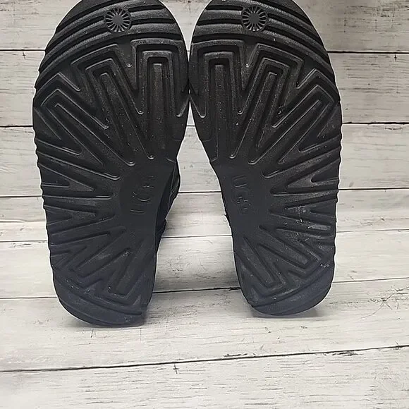 UGG Boots Classic Short II Black Suede Fur Boots Women Size 6 - Picture 6 of 8